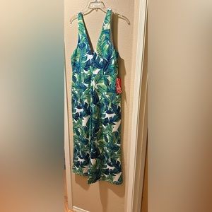 NWT Large Green Palm Shinesty Jumpsuit